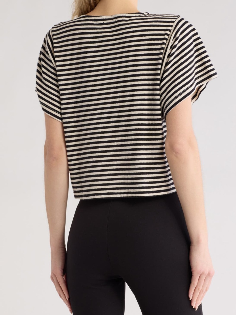 MOTHER The Fair and Square Tee Black White Stripe - Picture 8 of 8